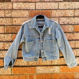 Jean jacket street wear Y2K jacket unique jacket
